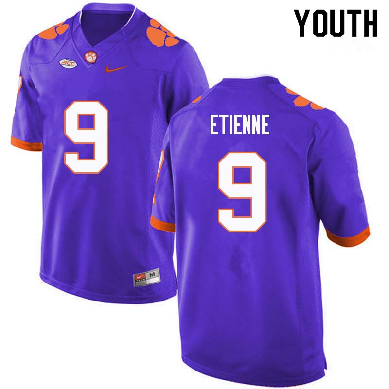Youth #9 Travis Etienne Clemson Tigers College Football Jerseys Sale-Purple - Click Image to Close